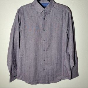 Hart Shaffner Marx Gray Red Grid Plaid Print Plaid Button Up Shirt Casual Medium